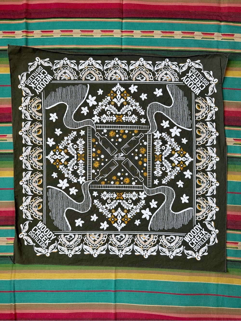 Woody Creek Distillers “Colorado Born and Raised” Rare Bandana 🥃